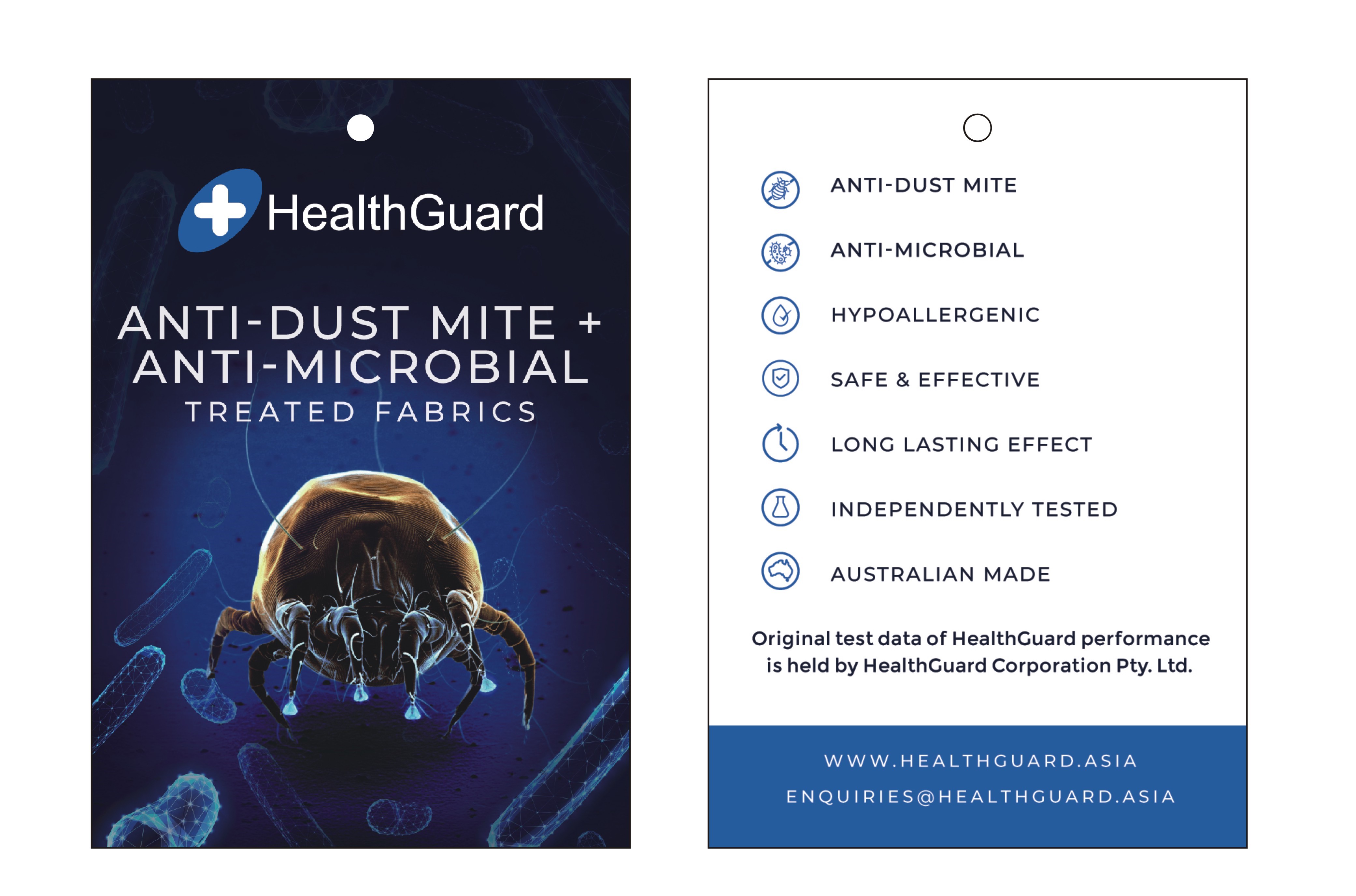 Anti-dustmite and Anti-microbial tag